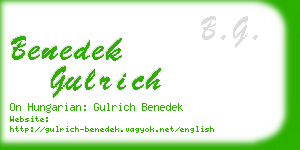 benedek gulrich business card